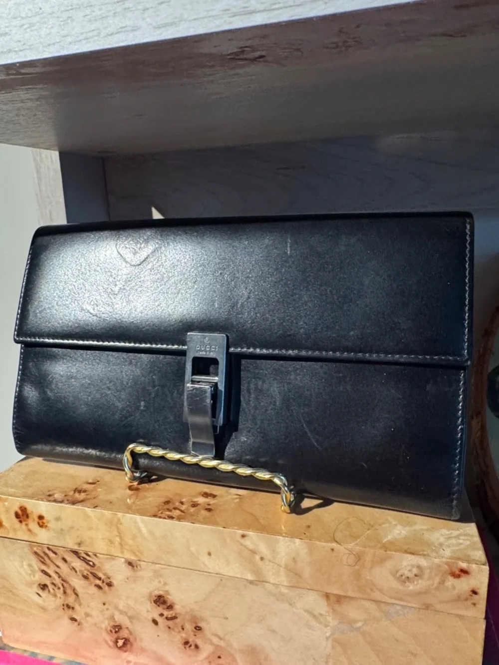 Vintage Gucci Black Leather Wallet - Picture 1 of 7